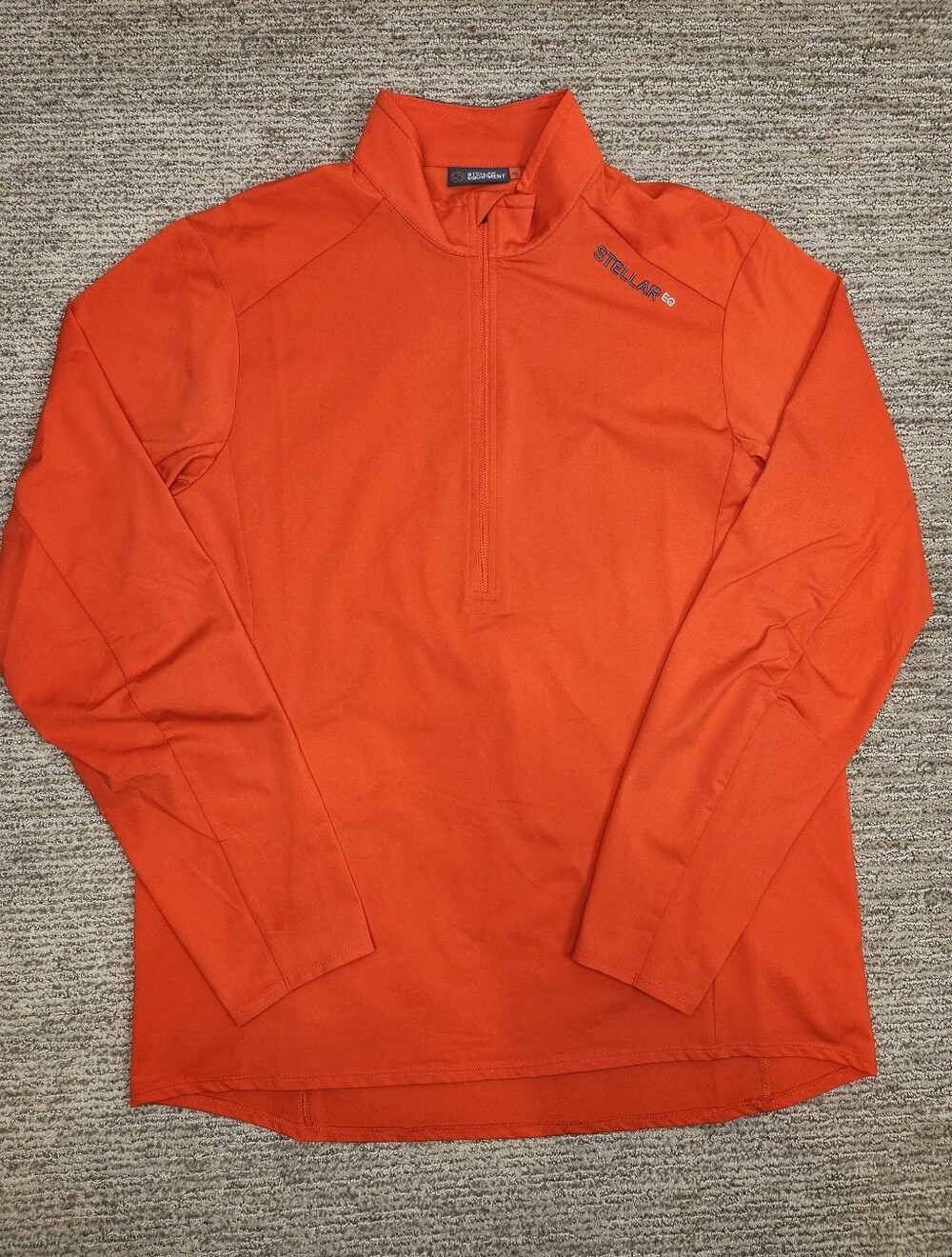 Stellar Equipment Ultralight 1/4Zip Men XL Orange Stretch Base Layer Lightweight